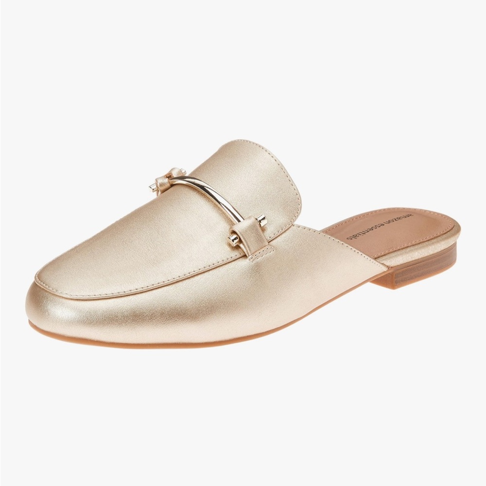 Metallic Gold Horsebit Mules Neutral 9 Women’s NWOT